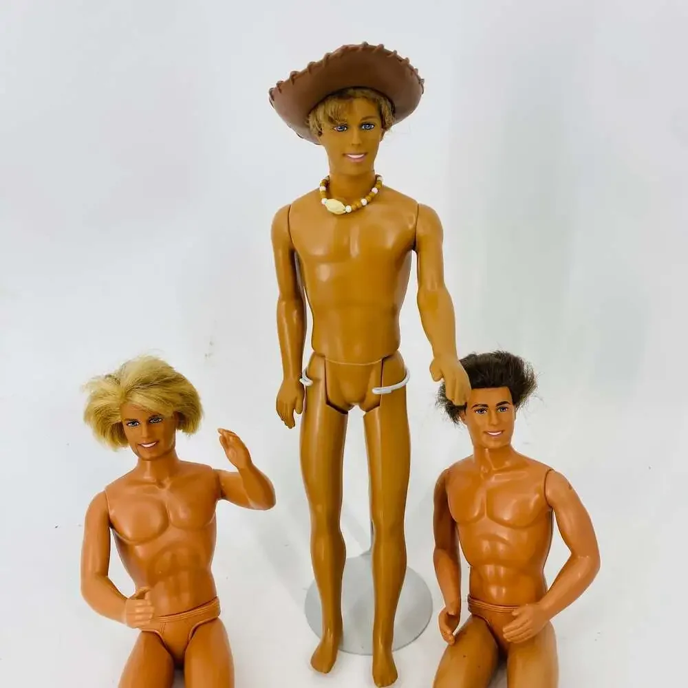 Vintage Barbie Ken Doll Lot of 3 1968 Mattel Blonde Brown Hair Nude